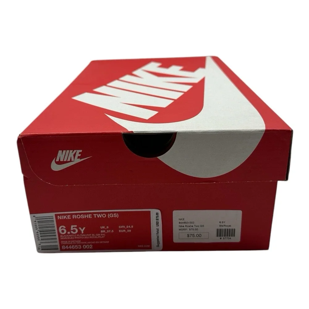 Nike Roshe Two GS Running Shoes Size Youth‎ 6.5 Womens 8 Black Blue Sneakers
